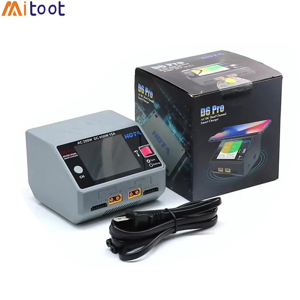 Hota D6 Pro Dual Lipo Charger - เครื่องชาร์จแบตเตอรี่อัจฉริยะ HOTA D6 Pro สีดำ AC