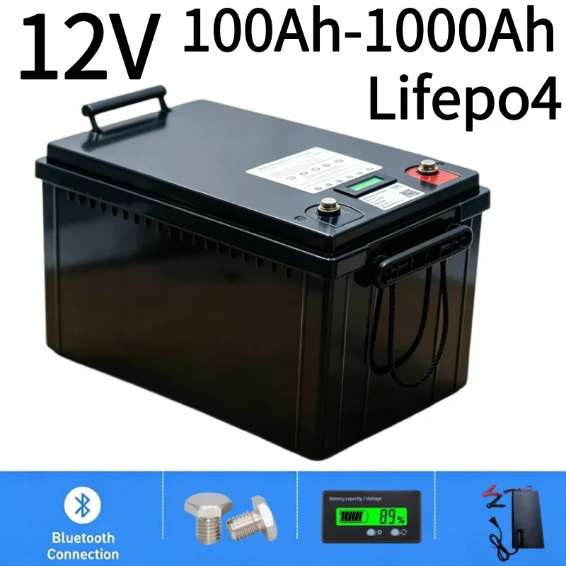 Lifepo4 12V 100Ah Bms Bluetooth - แบตเตอรี่ 12V LiFePO4 100Ah-1000Ah แบตเตอรี่ลิเธียม, แอพบลูทูธ
