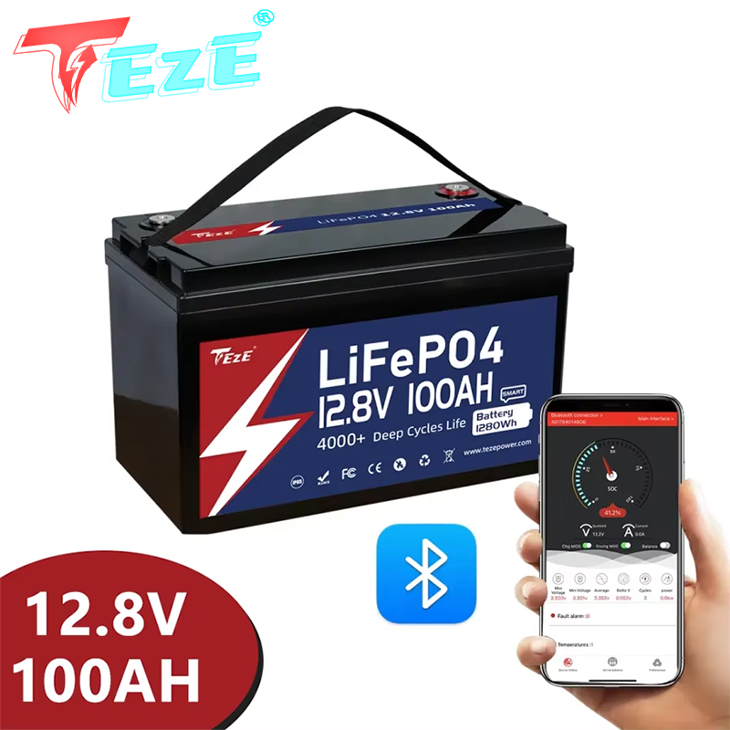 Lifepo4 12V 100Ah Bms Bluetooth - แบตเตอรี่ Lifepo4 8000 รอบ 12V 24V
