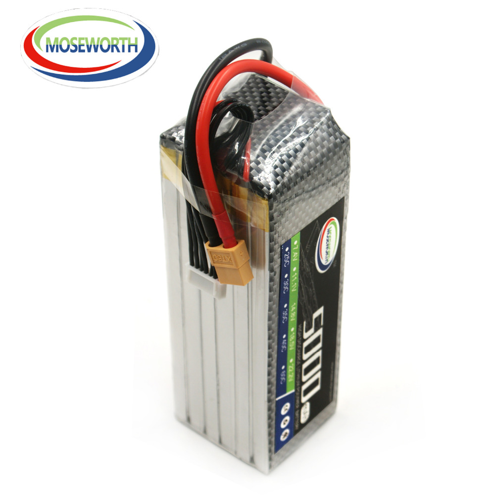 6S Lipo Battery 22.2V 5000Mah - 6S 22.2V 5000MAh 60C ของเล่น RC