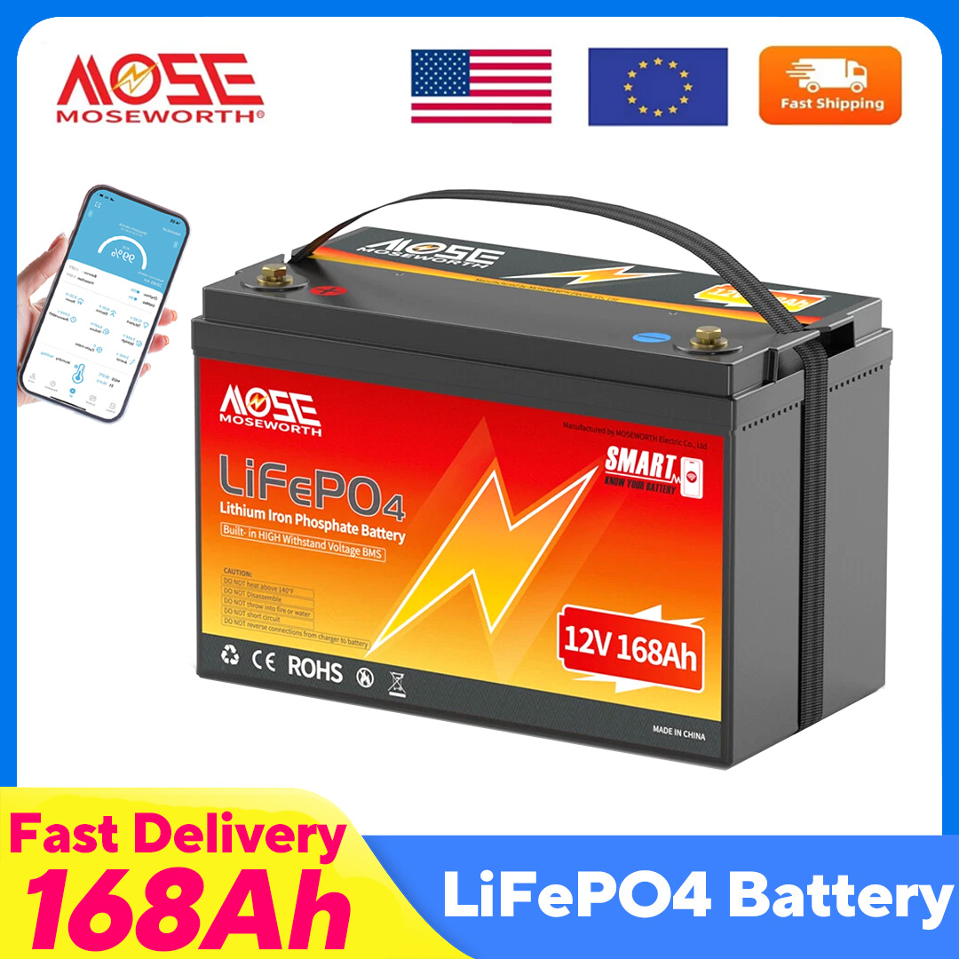 Lifepo4 12V 100Ah Bms Bluetooth - แบตเตอรี่ลิเธียมไอออน 12V 168Ah พร้อมบลูทูธ แบบชาร์จซ้ำได้ สำหรับรถบ้าน