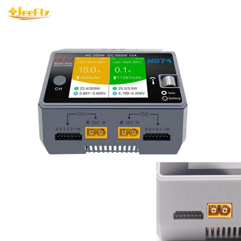 Hota D6 Pro Dual Lipo Charger - HOTA D6 Pro 650W เครื่องชาร์จอัจฉริยะแบบสองช่องสัญญาณสำหรับแบตเตอรี่ LiPo/Li-ion/NiMH