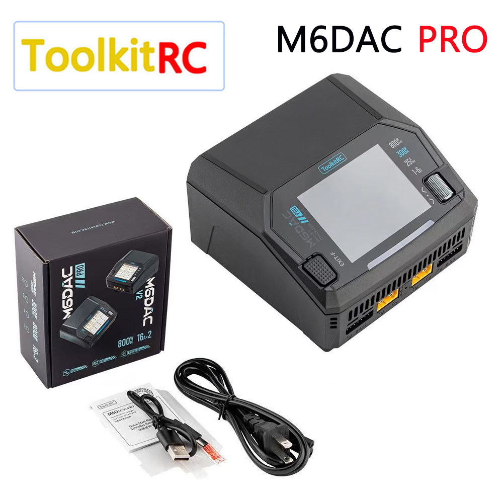 Toolkitrc M6Dac Smart Charger - เครื่องชาร์จแบตเตอรี่ลิเธียมโพลิเมอร์อัจฉริยะ ToolkitRC M6DAC PRO V2 แบบสองช่องสัญญาณ