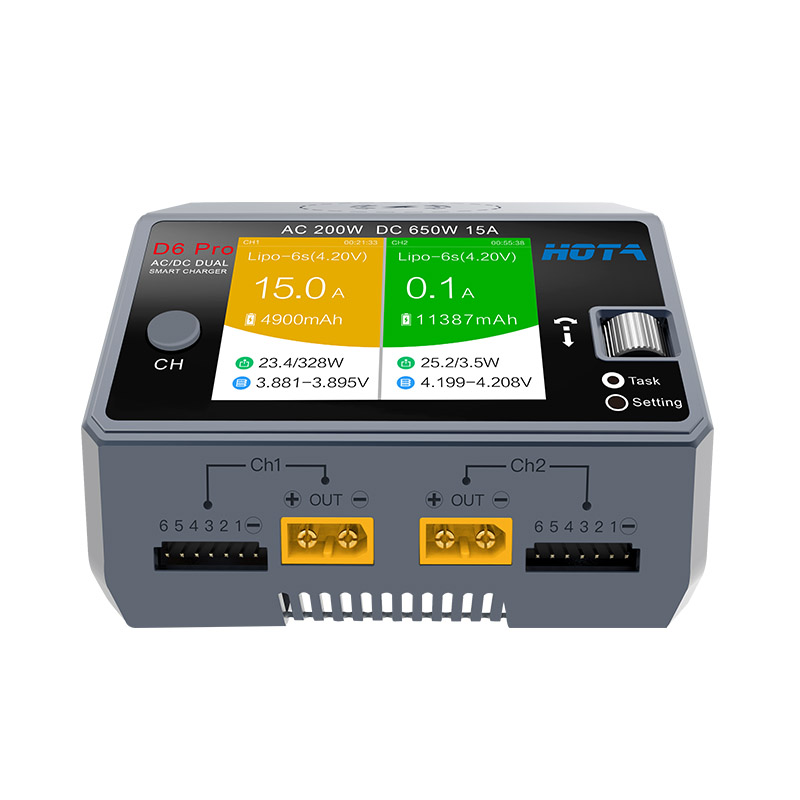 Hota D6 PRO AC 200W / DC 650W  - Hota D6 Pro Dual Lipo Charger บทวิจารณ์และราคา