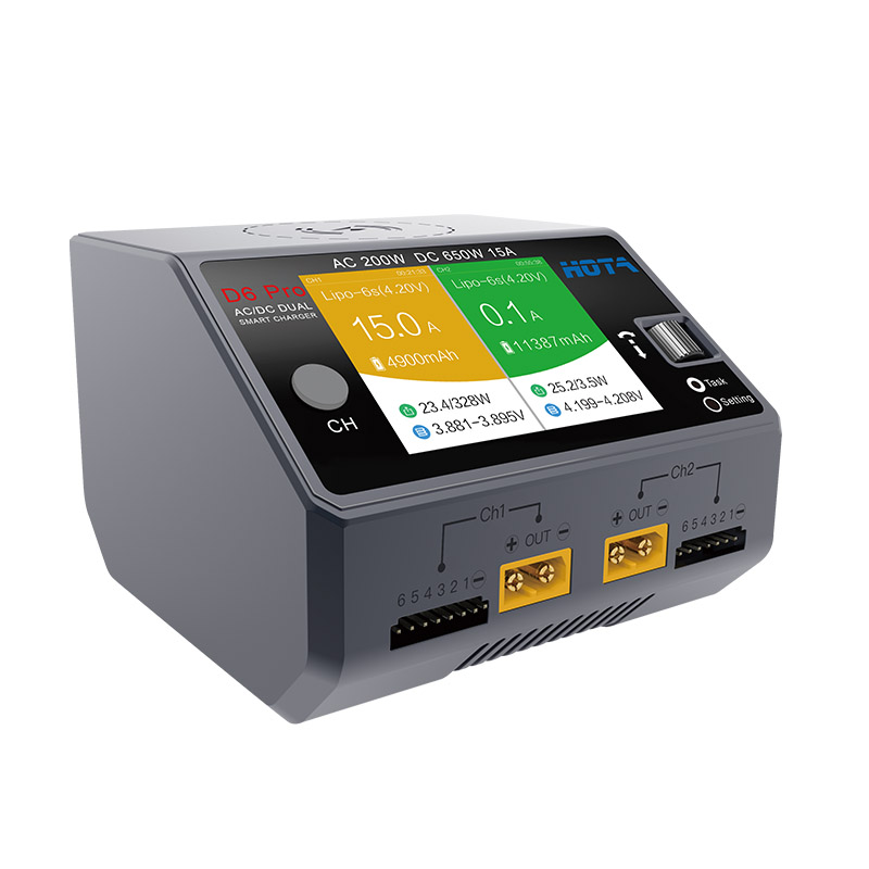 Hota D6 PRO AC 200W / DC 650W  - Hota D6 Pro Dual Lipo Charger บทวิจารณ์และราคา