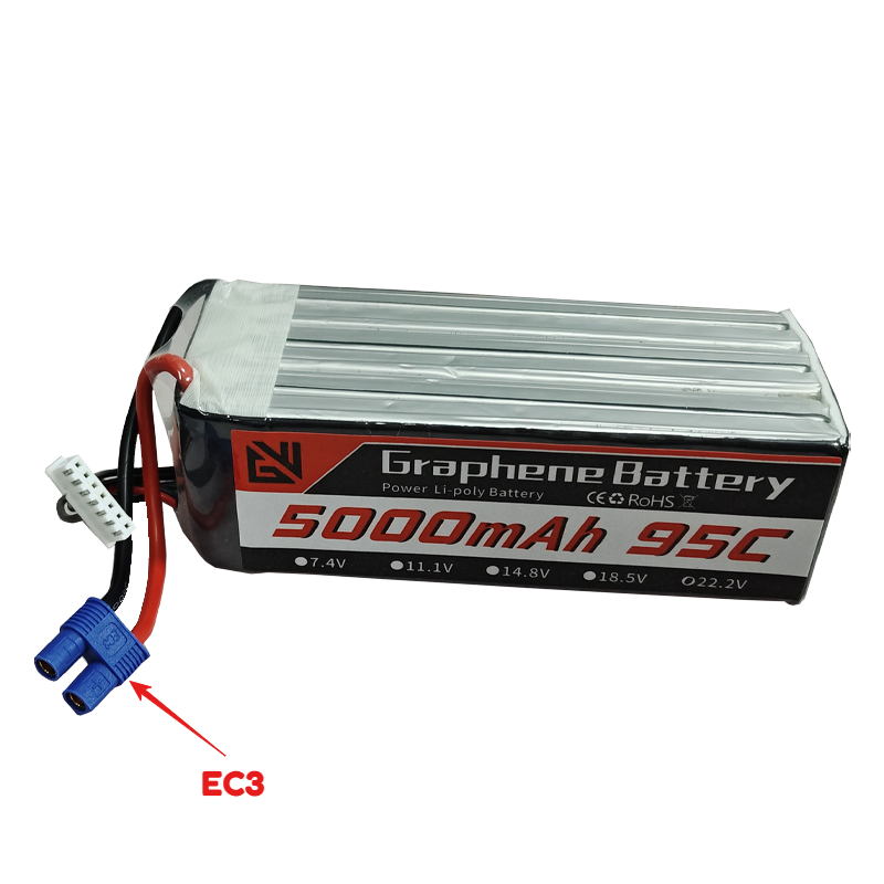แบตเตอรี่ LiPo ความจุสูง 95C 6 - 6S Lipo Battery 22.2V 5000Mah บทวิจารณ์และราคา