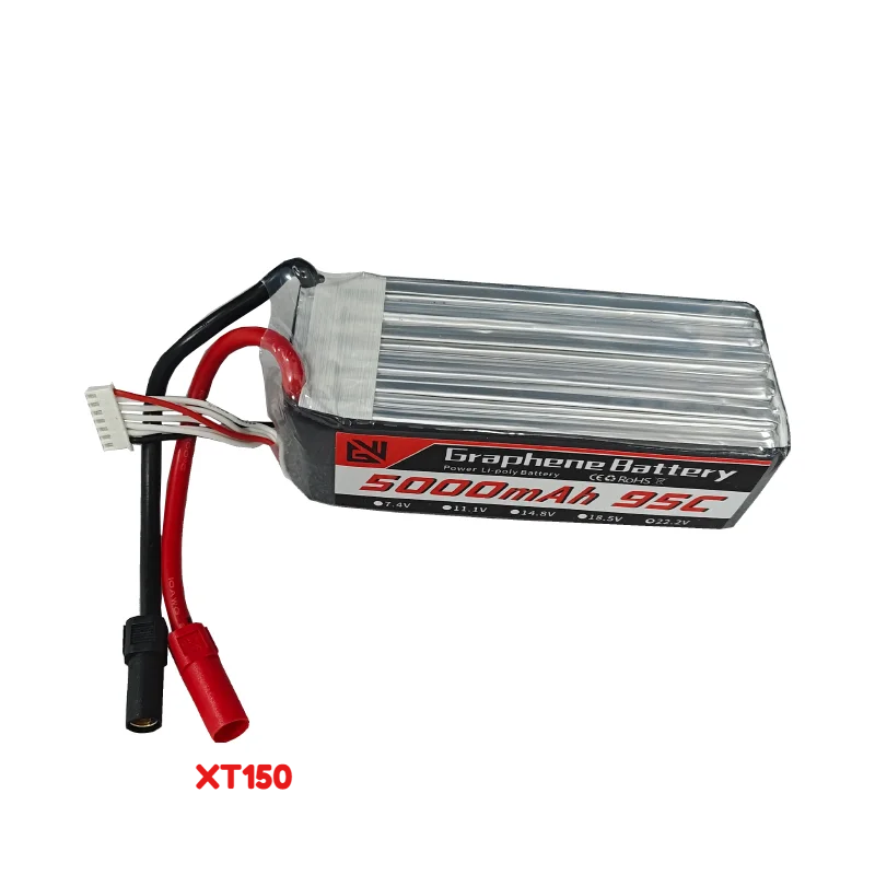 แบตเตอรี่ LiPo ความจุสูง 95C 6 - 6S Lipo Battery 22.2V 5000Mah บทวิจารณ์และราคา