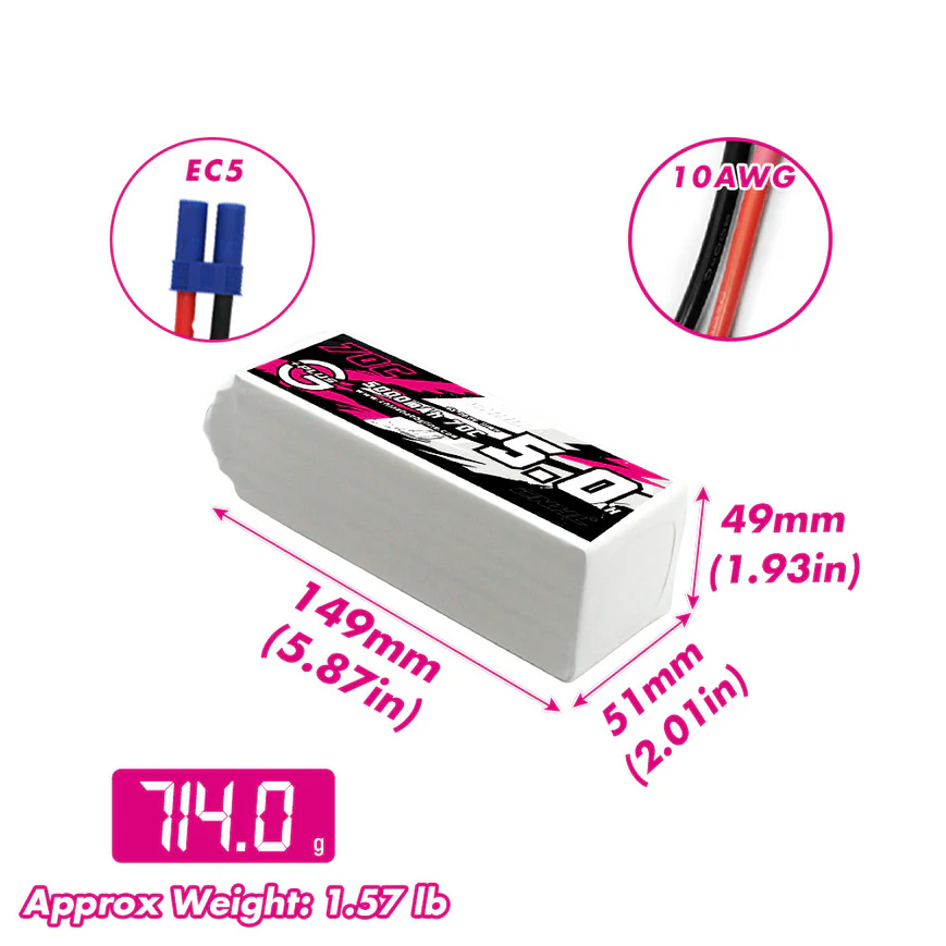 CNHL Lipo 6S 22.2V 5000MAh 70C - 6S Lipo Battery 22.2V 5000Mah บทวิจารณ์และราคา