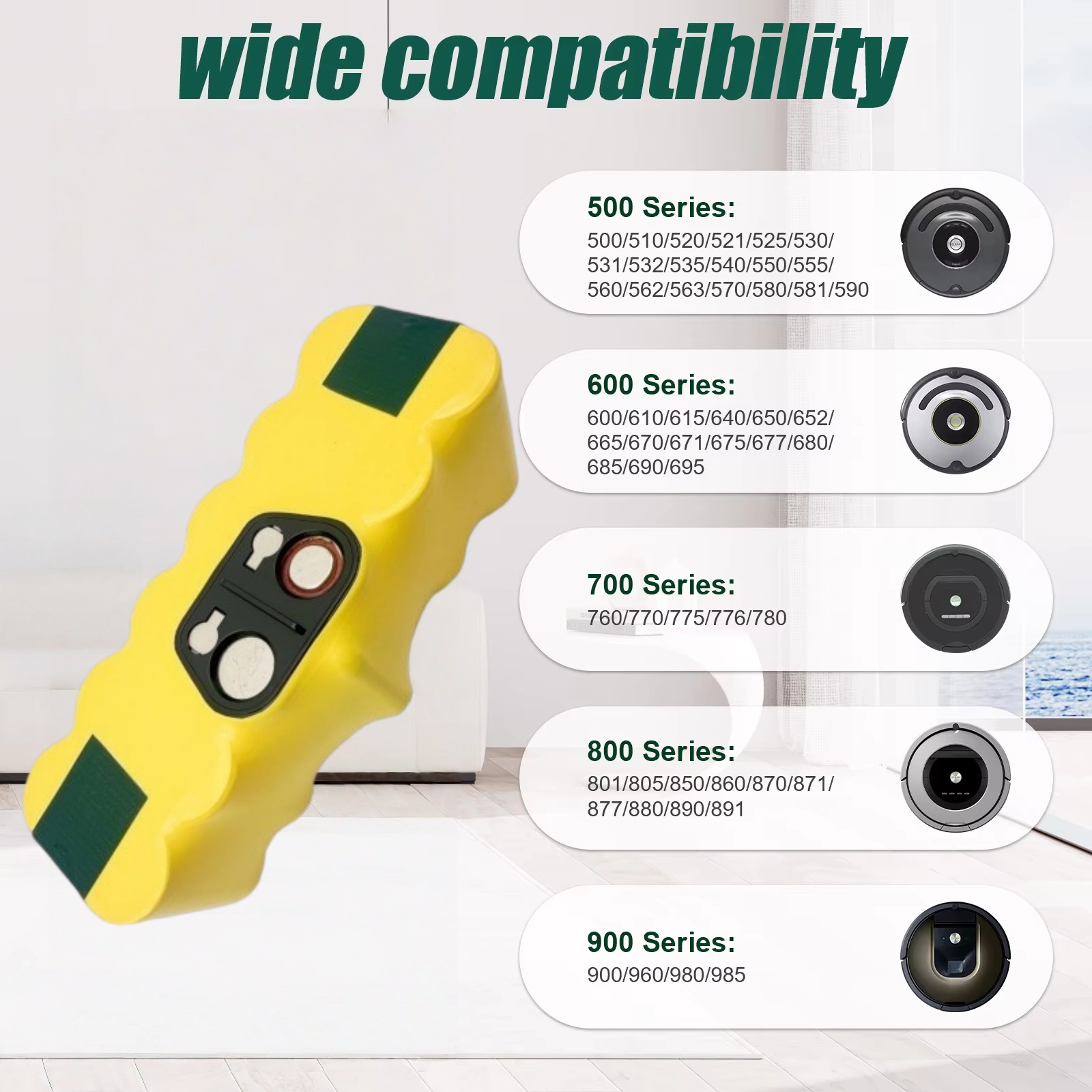 แบตเตอรี่สำหรับ IRobot Roomba  - 4S Lipo Battery 14.8V 6000Mah บทวิจารณ์และราคา