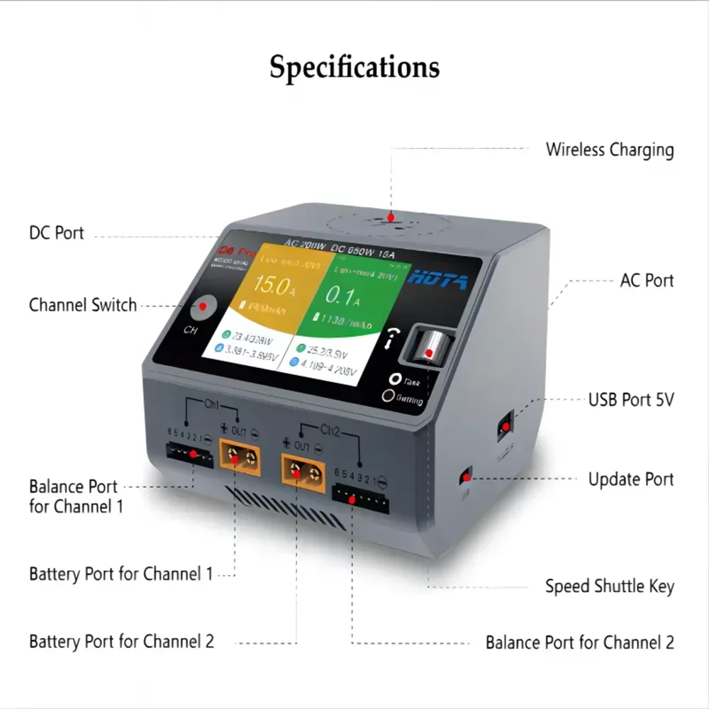 HOTA D6 Pro เครื่องชาร์จอัจฉริ - Hota D6 Pro Dual Lipo Charger บทวิจารณ์และราคา