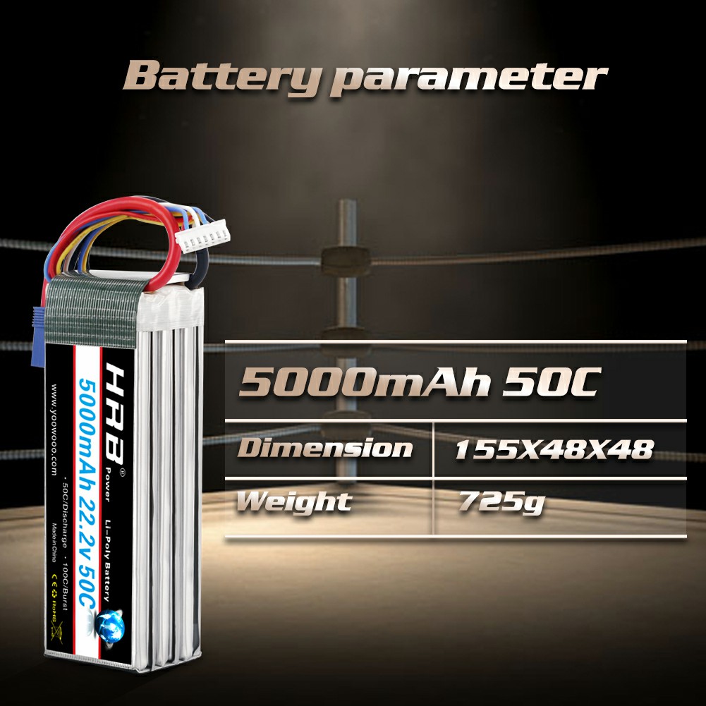 HRB 6S ลิโพแบตเตอรี่ 22.2V 500 - 6S Lipo Battery 22.2V 5000Mah บทวิจารณ์และราคา