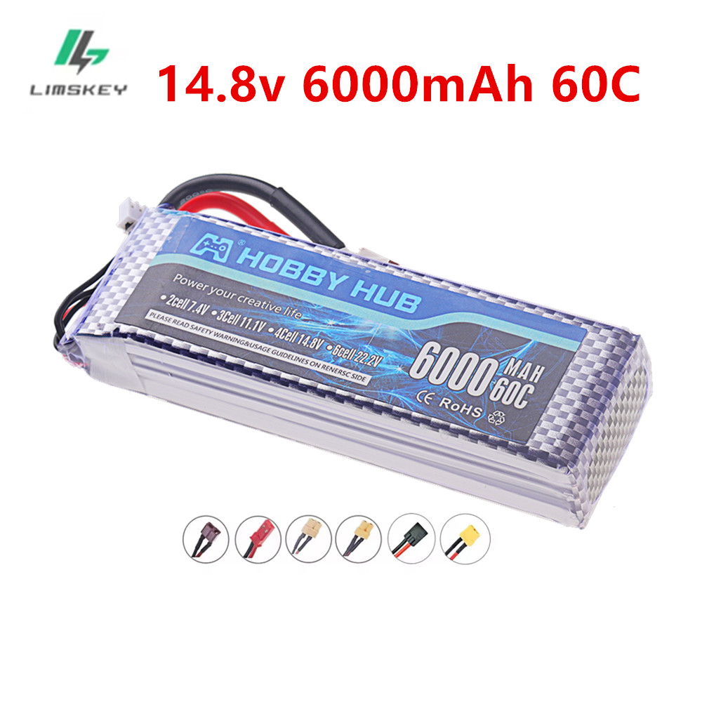 แบตเตอรี่ลิโพ 6000mAh 14.8V 4S - 4S Lipo Battery 14.8V 6000Mah บทวิจารณ์และราคา