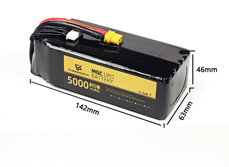 FPV MGC 5000mAh 6S 22.2V แบตเต - 6S Lipo Battery 22.2V 5000Mah บทวิจารณ์และราคา
