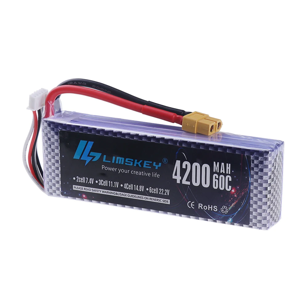 แบตเตอรี่ลิโพ 60C 14.8V 4S 150 - 4S Lipo Battery 14.8V 6000Mah บทวิจารณ์และราคา
