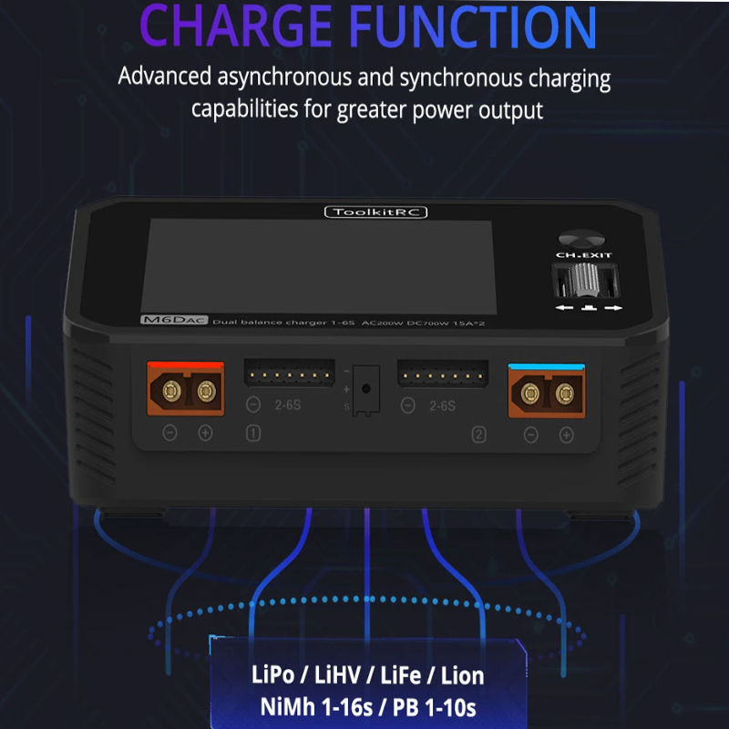 เครื่องชาร์จและดิสชาร์จแบตเตอร - Toolkitrc M6Dac Smart Charger บทวิจารณ์และราคา